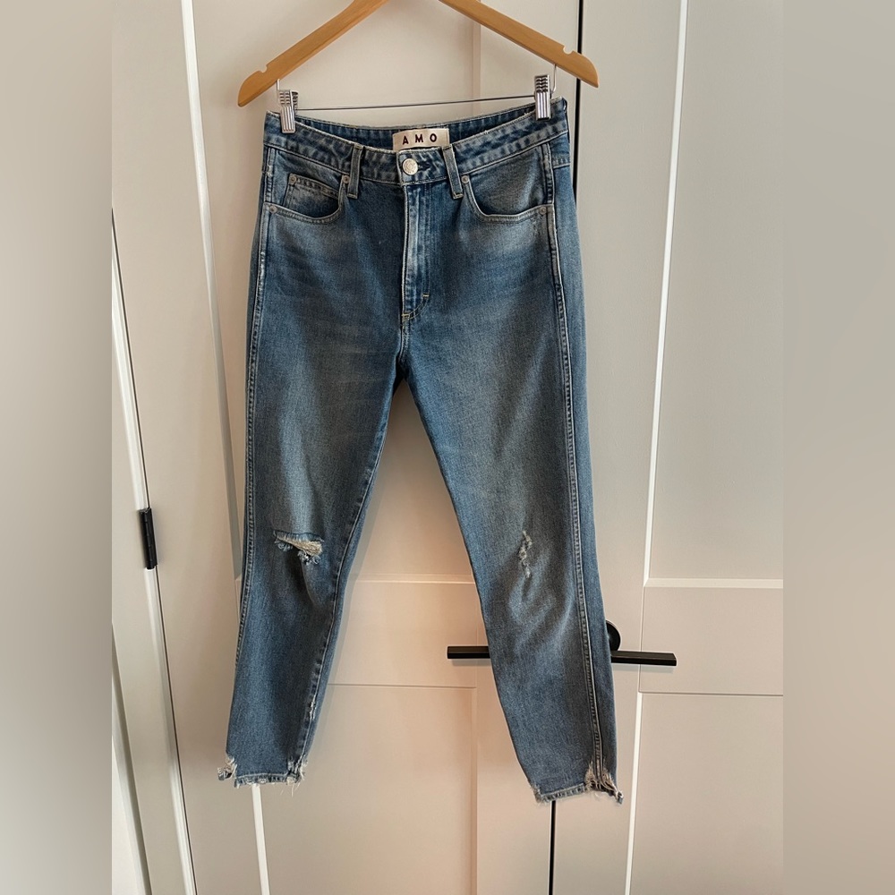 AMO Distressed skinny Jeans in Medium Wash